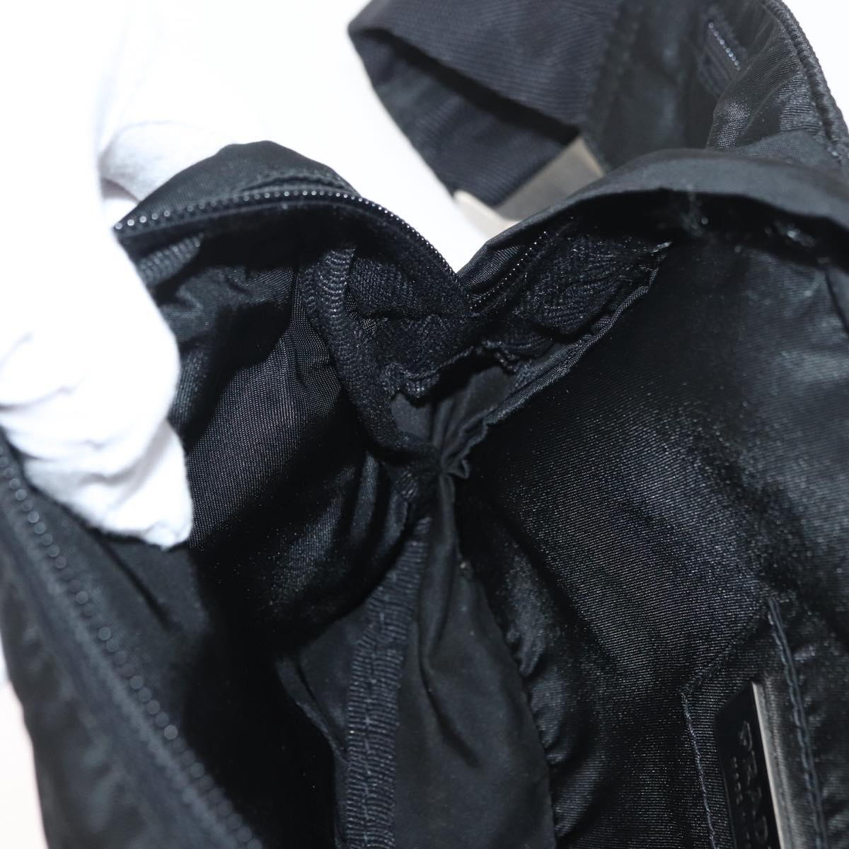 PRADA Body Bag Nylon Black Silver Auth 176176A