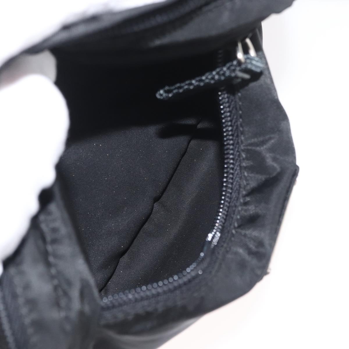 PRADA Body Bag Nylon Black Silver Auth 176176A