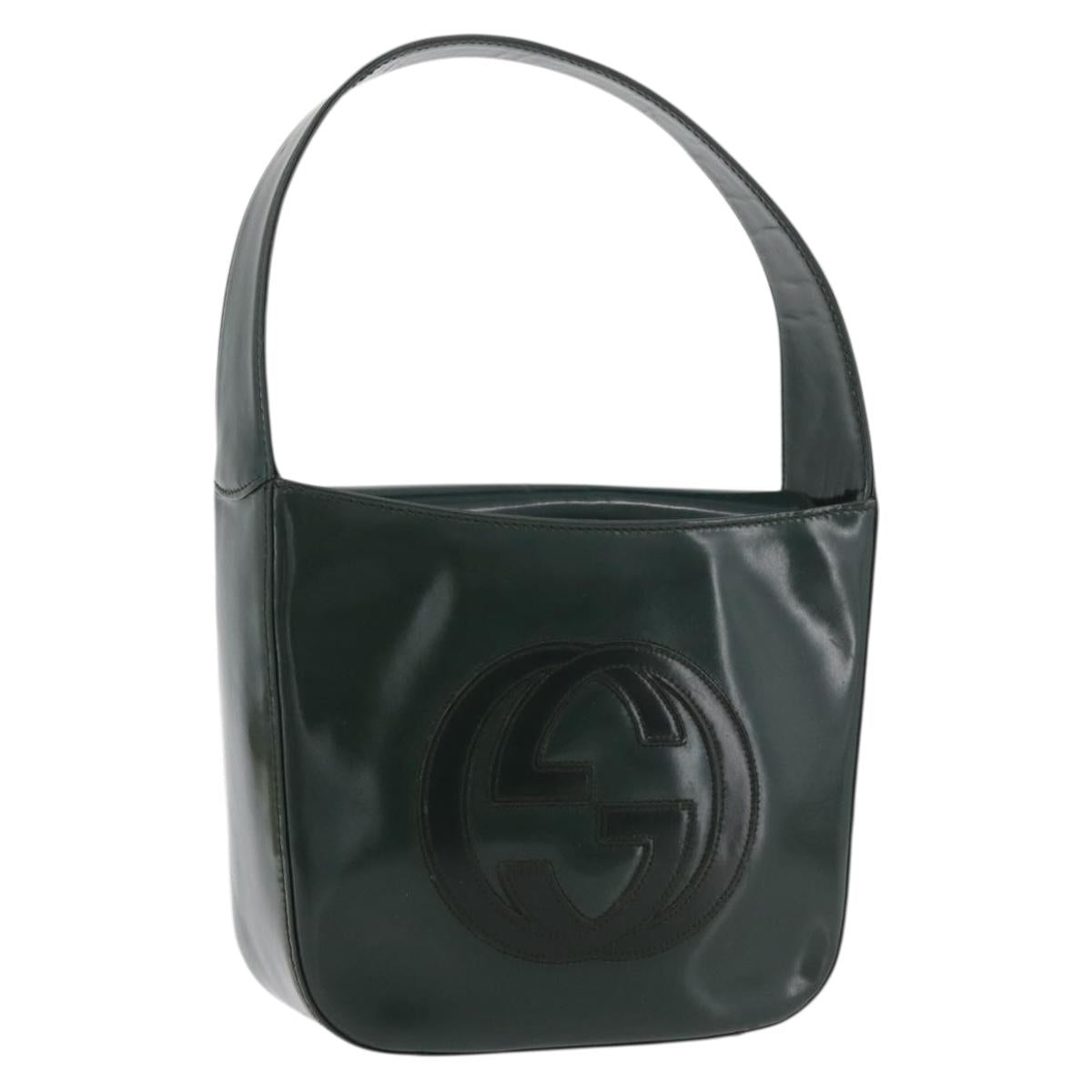 GUCCI Hand Bag Patent leather Green Silver 007 2046 2049 Auth 176177