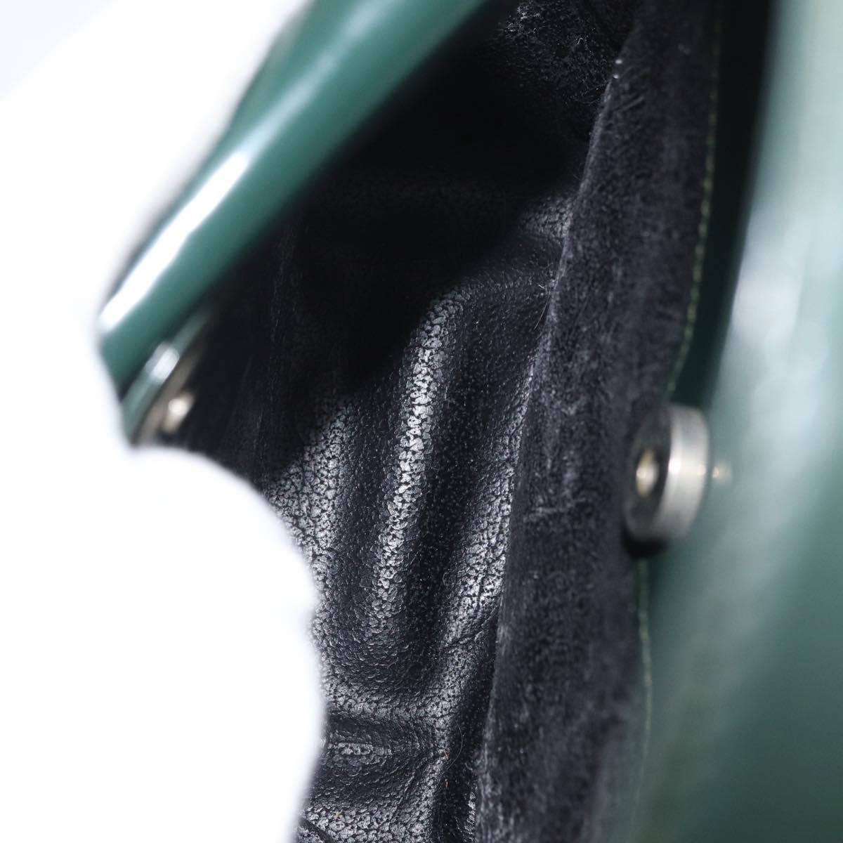 GUCCI Hand Bag Patent leather Green Silver 007 2046 2049 Auth 176177