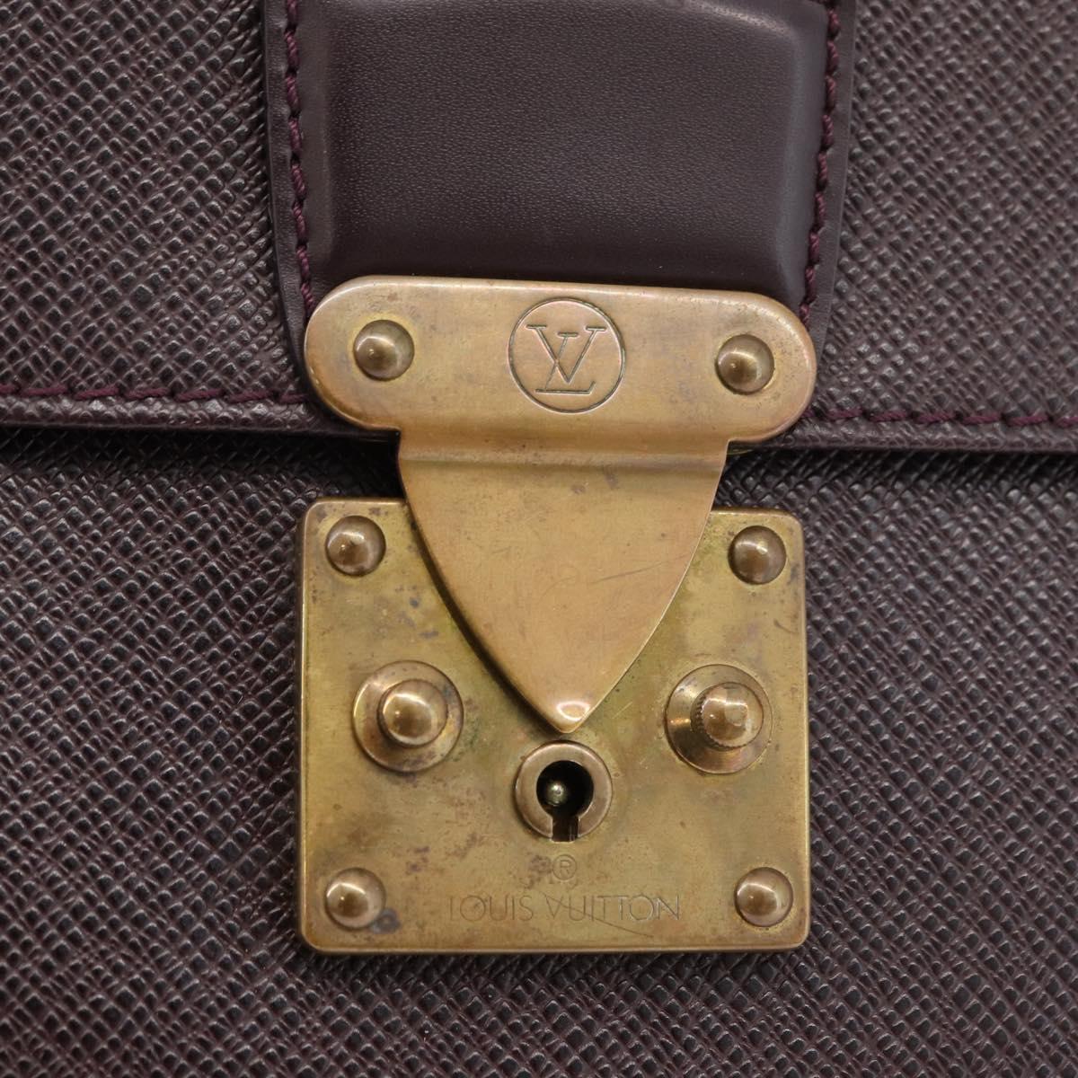 LOUIS VUITTON Taiga Serviette Kourad Business Bag Acajou M30076 LV Auth 176179