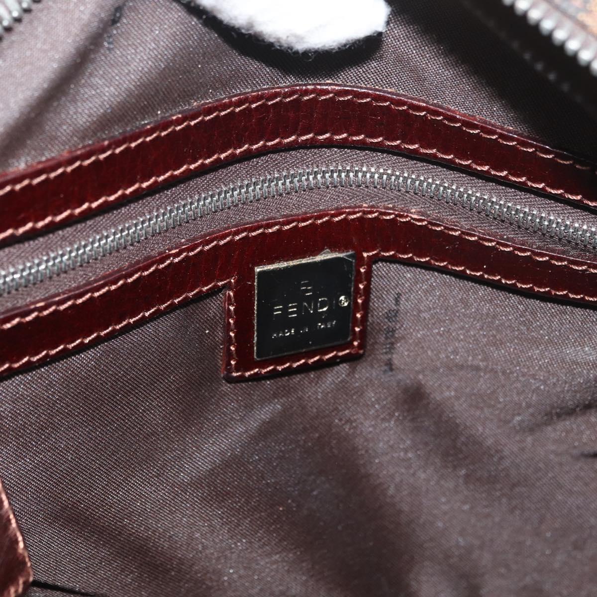 FENDI Zucca Canvas Hand Bag Brown Black Auth 176183