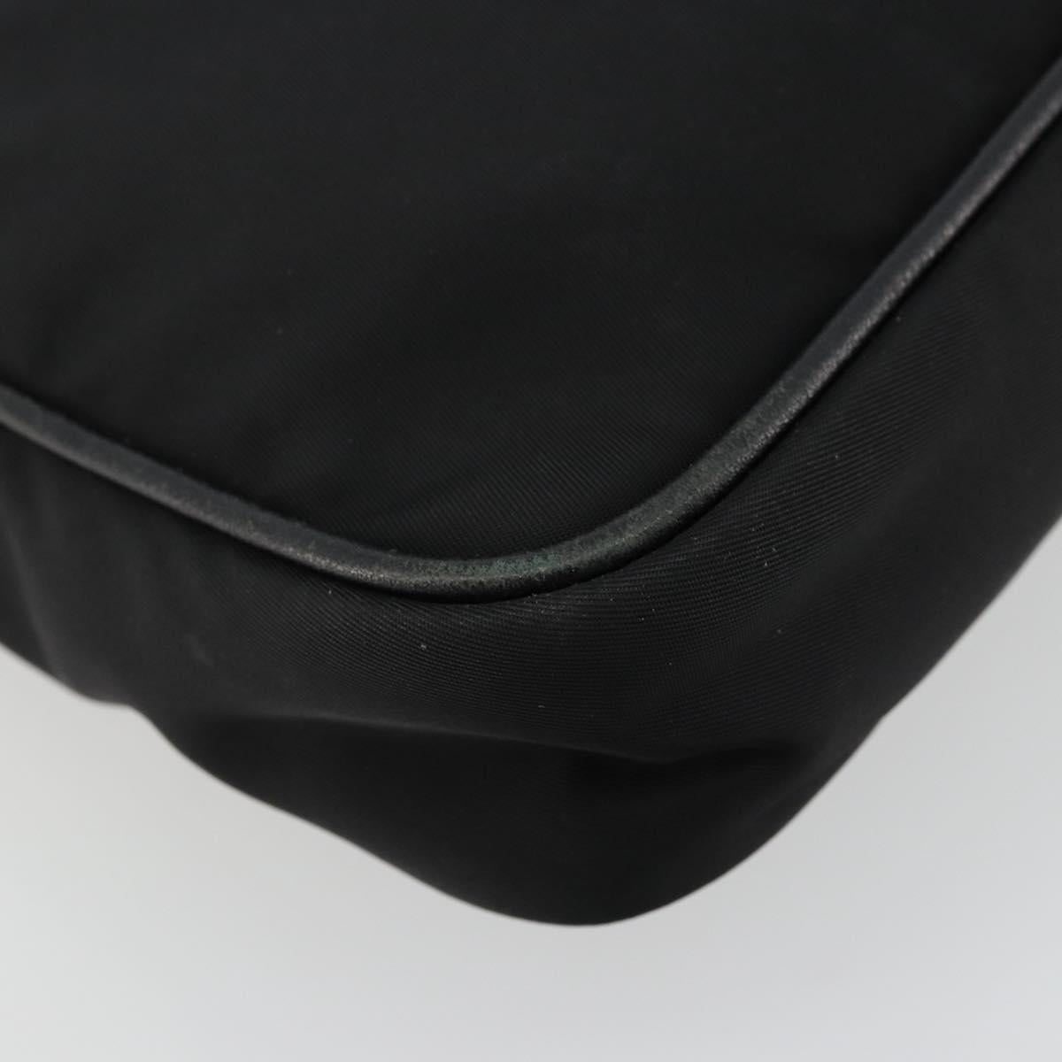 PRADA Shoulder Bag Nylon Black Gold Auth 176186A