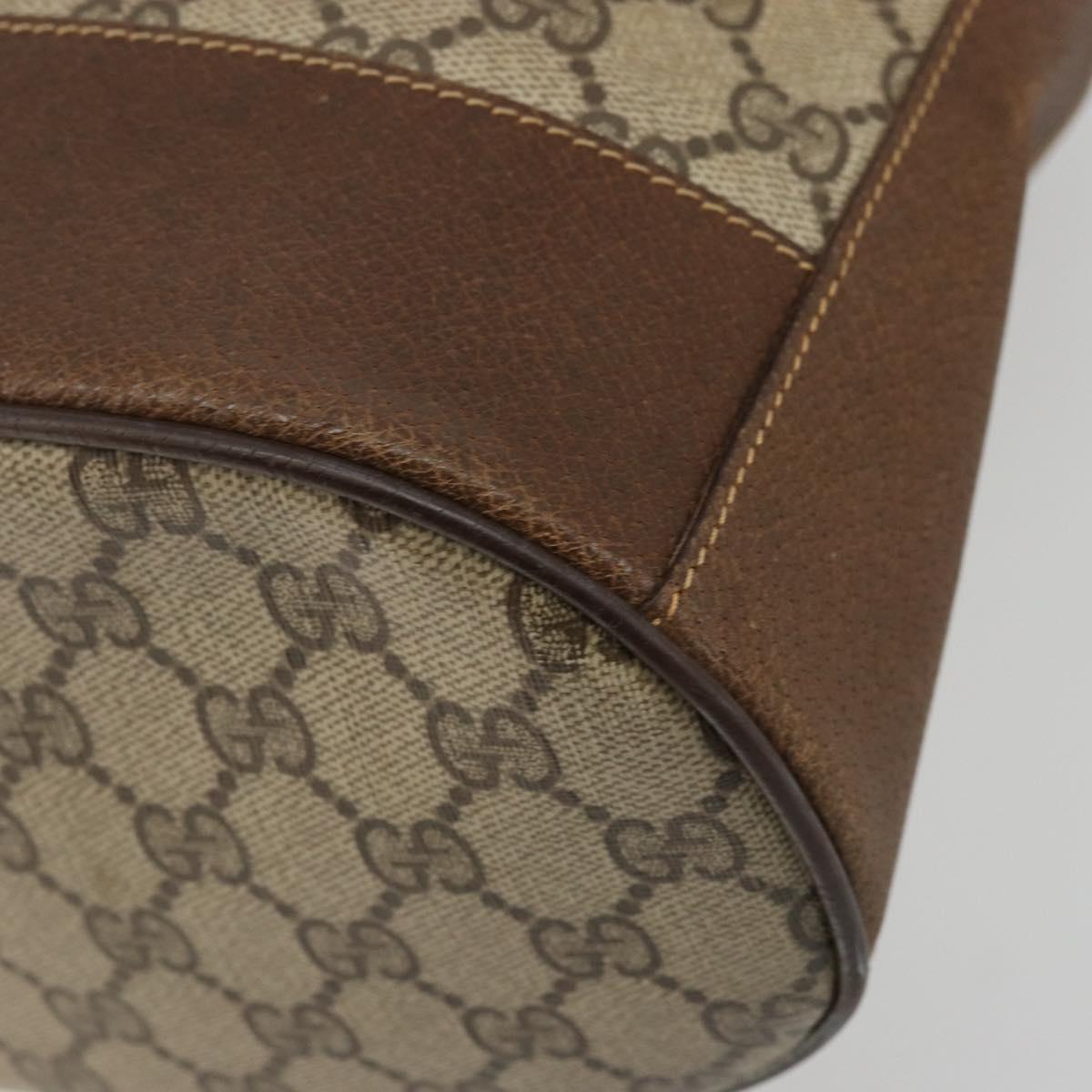 GUCCI GG Supreme Web Sherry Line Bag PVC Beige Gold 001 41 0850 Auth 176189