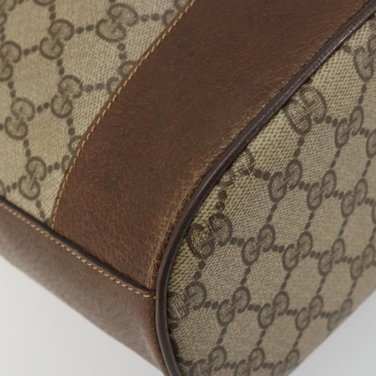GUCCI GG Supreme Web Sherry Line Bag PVC Beige Gold 001 41 0850 Auth 176189