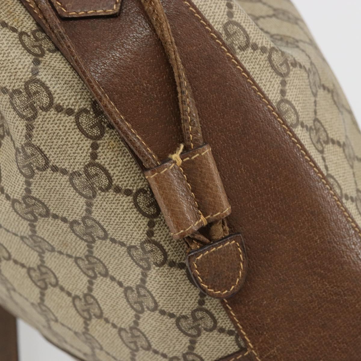 GUCCI GG Supreme Web Sherry Line Bag PVC Beige Gold 001 41 0850 Auth 176189