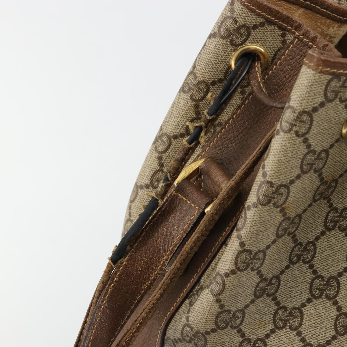 GUCCI GG Supreme Web Sherry Line Bag PVC Beige Gold 001 41 0850 Auth 176189