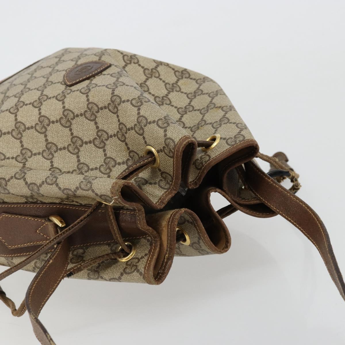 GUCCI GG Supreme Web Sherry Line Bag PVC Beige Gold 001 41 0850 Auth 176189