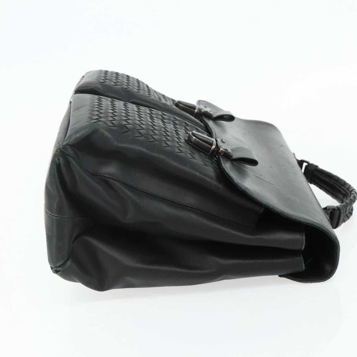 BOTTEGA VENETA INTRECCIATO Business Bag Leather Black 155172 Auth 176192