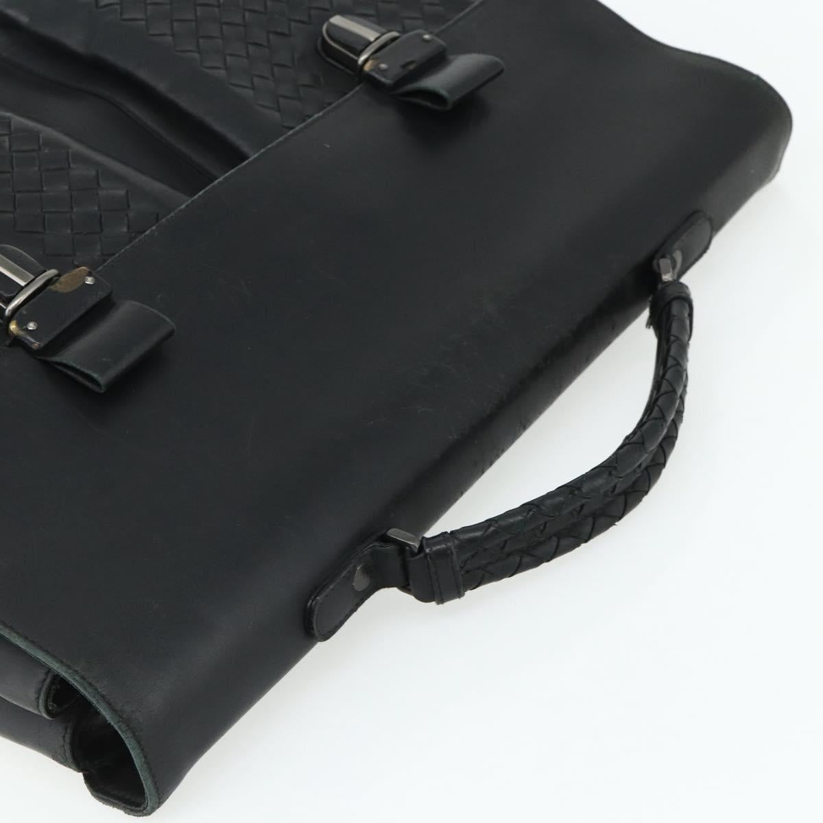 BOTTEGA VENETA INTRECCIATO Business Bag Leather Black 155172 Auth 176192