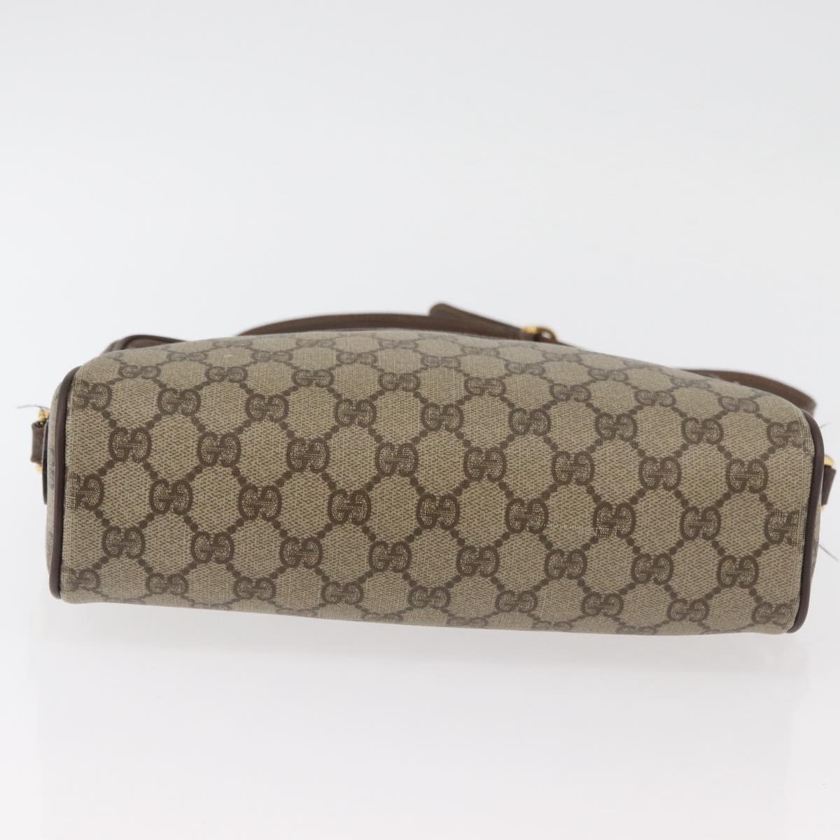 GUCCI GG Supreme Web Sherry Line Bag PVC Beige Gold 001 113 6472 Auth 176195