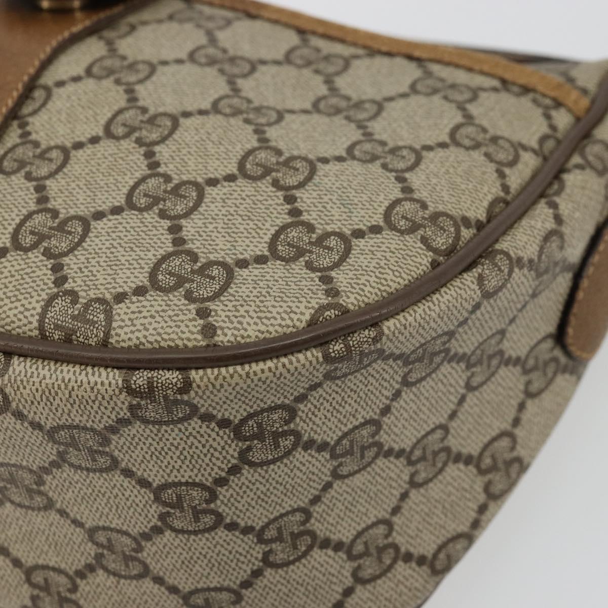 GUCCI GG Supreme Web Sherry Line Bag PVC Beige Gold 89 02 032 Auth 176224