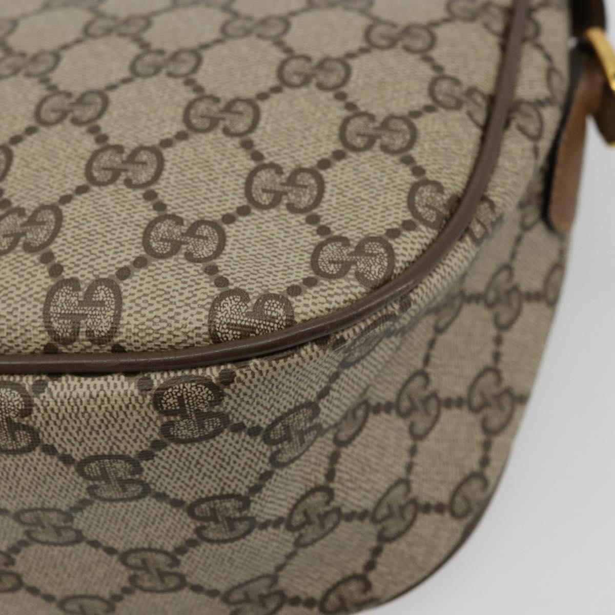 GUCCI GG Supreme Web Sherry Line Bag PVC Beige Gold 89 02 032 Auth 176224