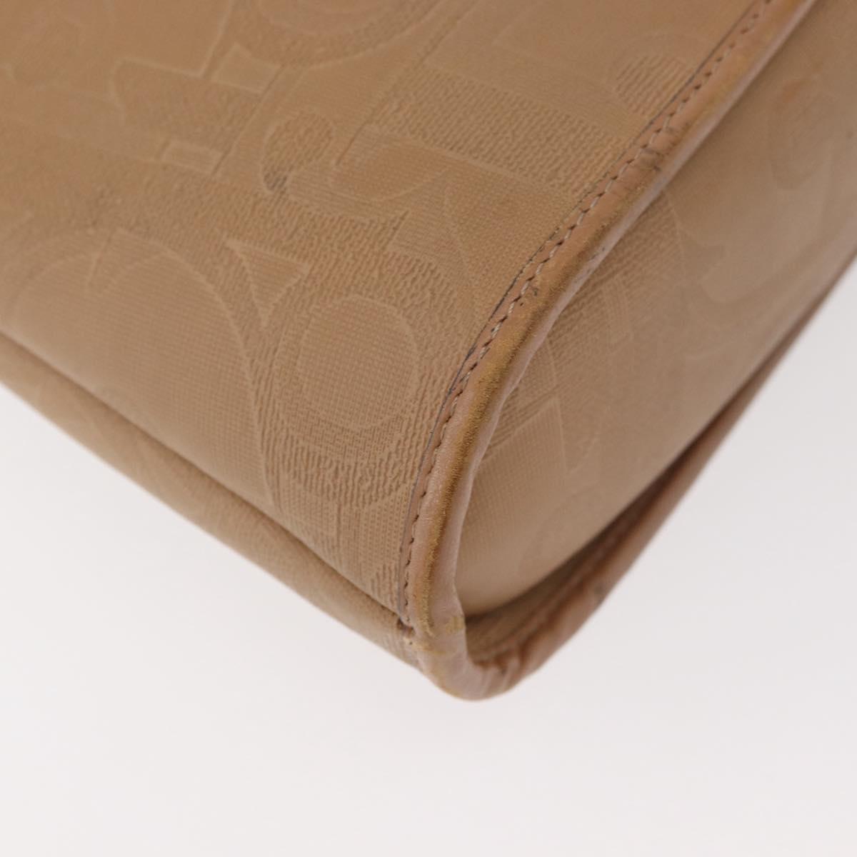 Christian Dior Trotter Canvas Hand Bag PVC Beige Gold Auth 176225