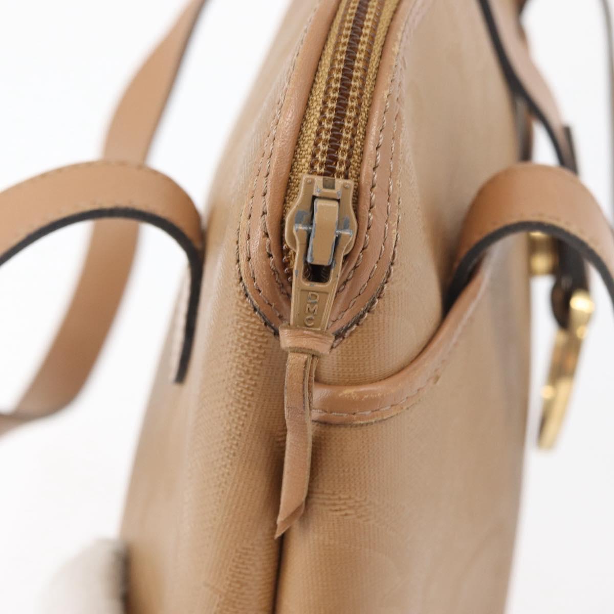 Christian Dior Trotter Canvas Hand Bag PVC Beige Gold Auth 176225