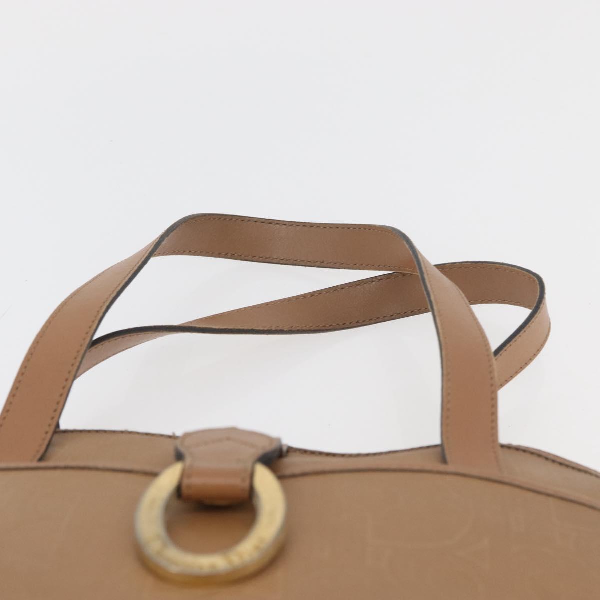 Christian Dior Trotter Canvas Hand Bag PVC Beige Gold Auth 176225