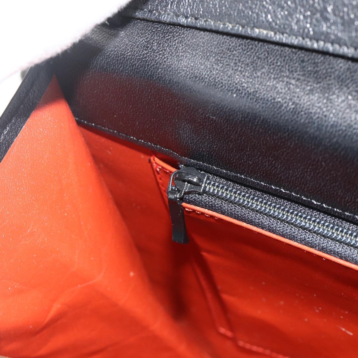SAINT LAURENT Shoulder Bag Leather Black Silver Auth 176228