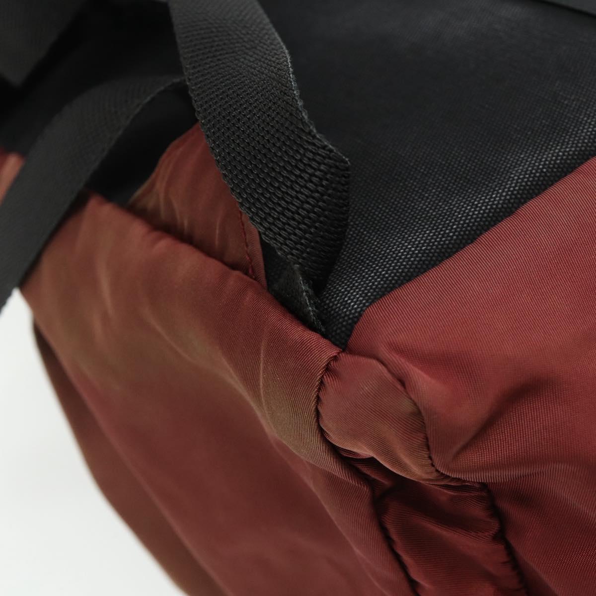 PRADA Backpack Nylon Red Silver Auth 176229