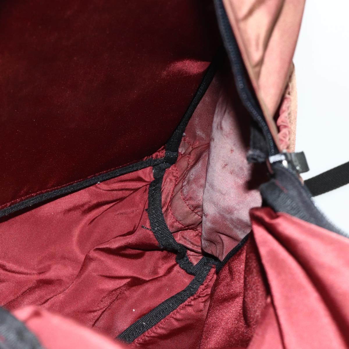 PRADA Backpack Nylon Red Silver Auth 176229