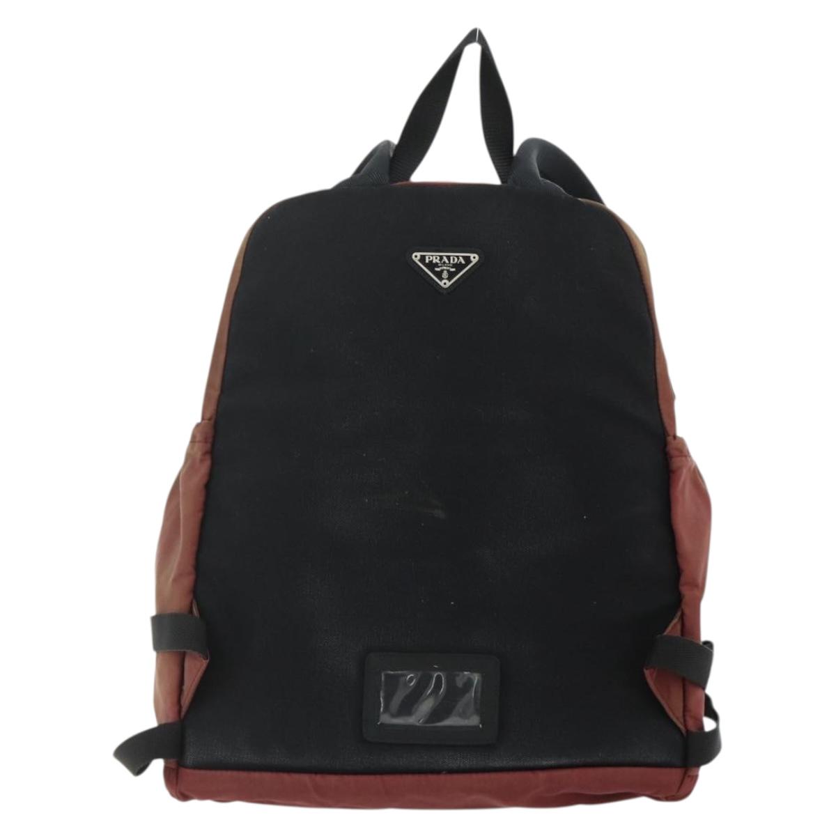 PRADA Backpack Nylon Red Silver Auth 176229