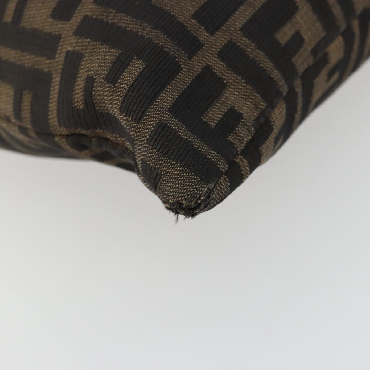 FENDI Zucca Canvas Tote Bag Black Brown Auth 176230
