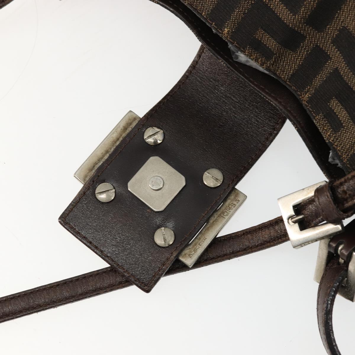 FENDI Zucca Canvas Tote Bag Black Brown Auth 176230