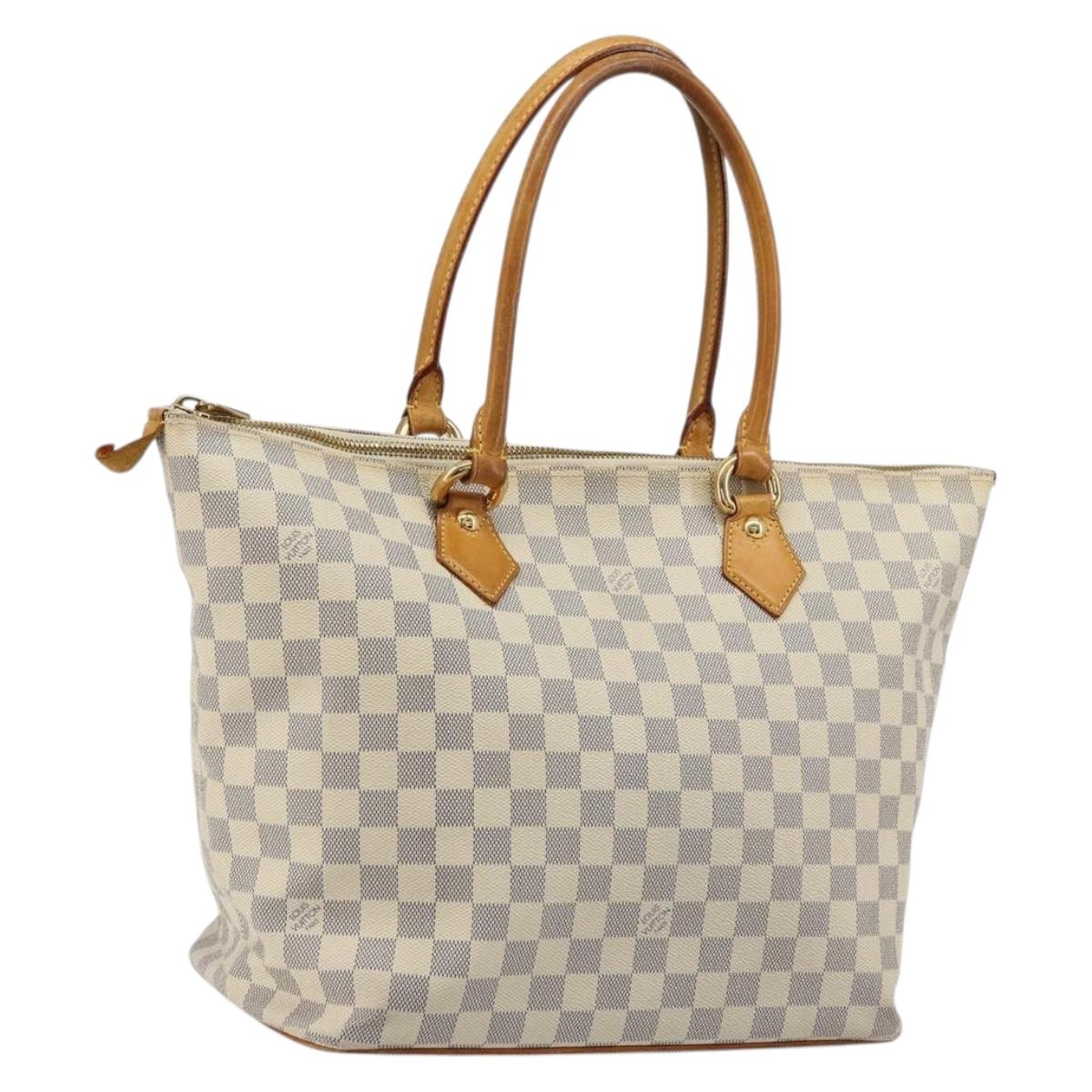LOUIS VUITTON Damier Azur Saleya MM Tote Bag N51185 LV Auth 176240
