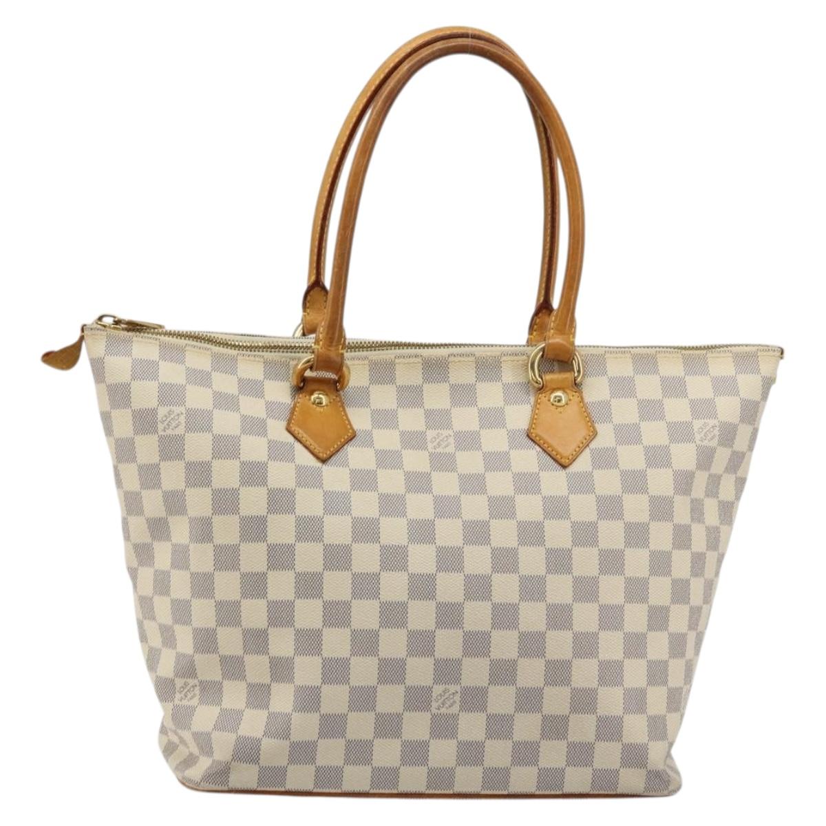 LOUIS VUITTON Damier Azur Saleya MM Tote Bag N51185 LV Auth 176240