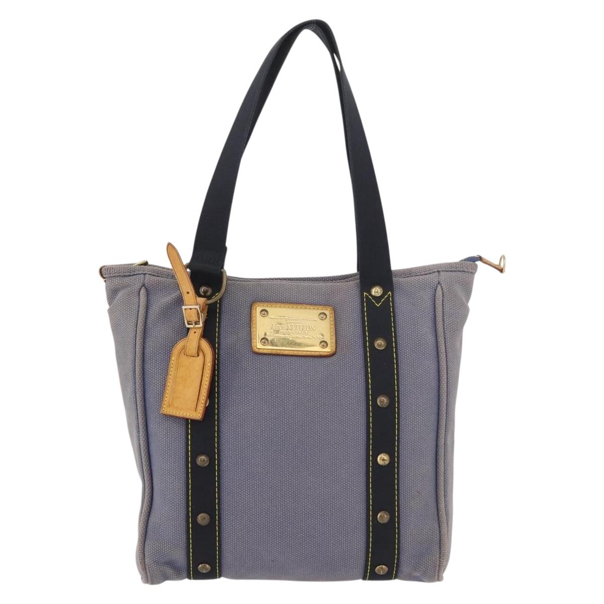 LOUIS VUITTON Antigua Cabas MM Tote Bag Blue M40087 LV Auth 176246