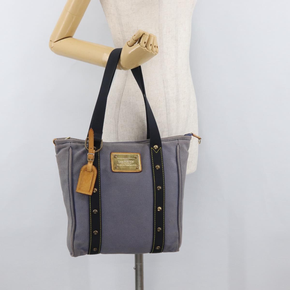LOUIS VUITTON Antigua Cabas MM Tote Bag Blue M40087 LV Auth 176246