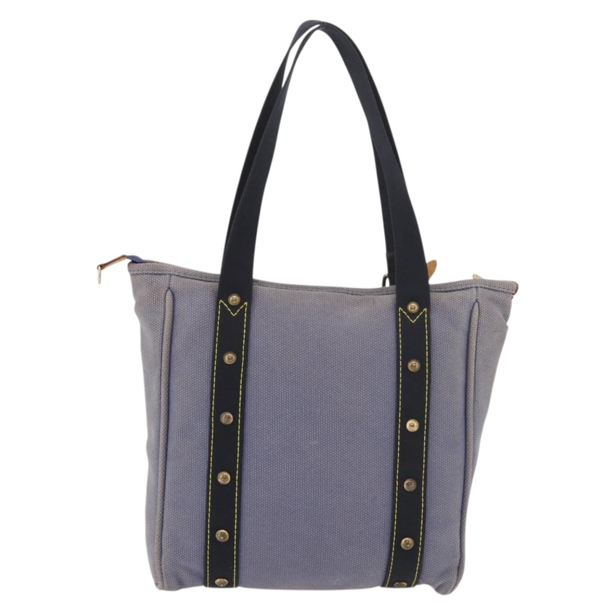 LOUIS VUITTON Antigua Cabas MM Tote Bag Blue M40087 LV Auth 176246