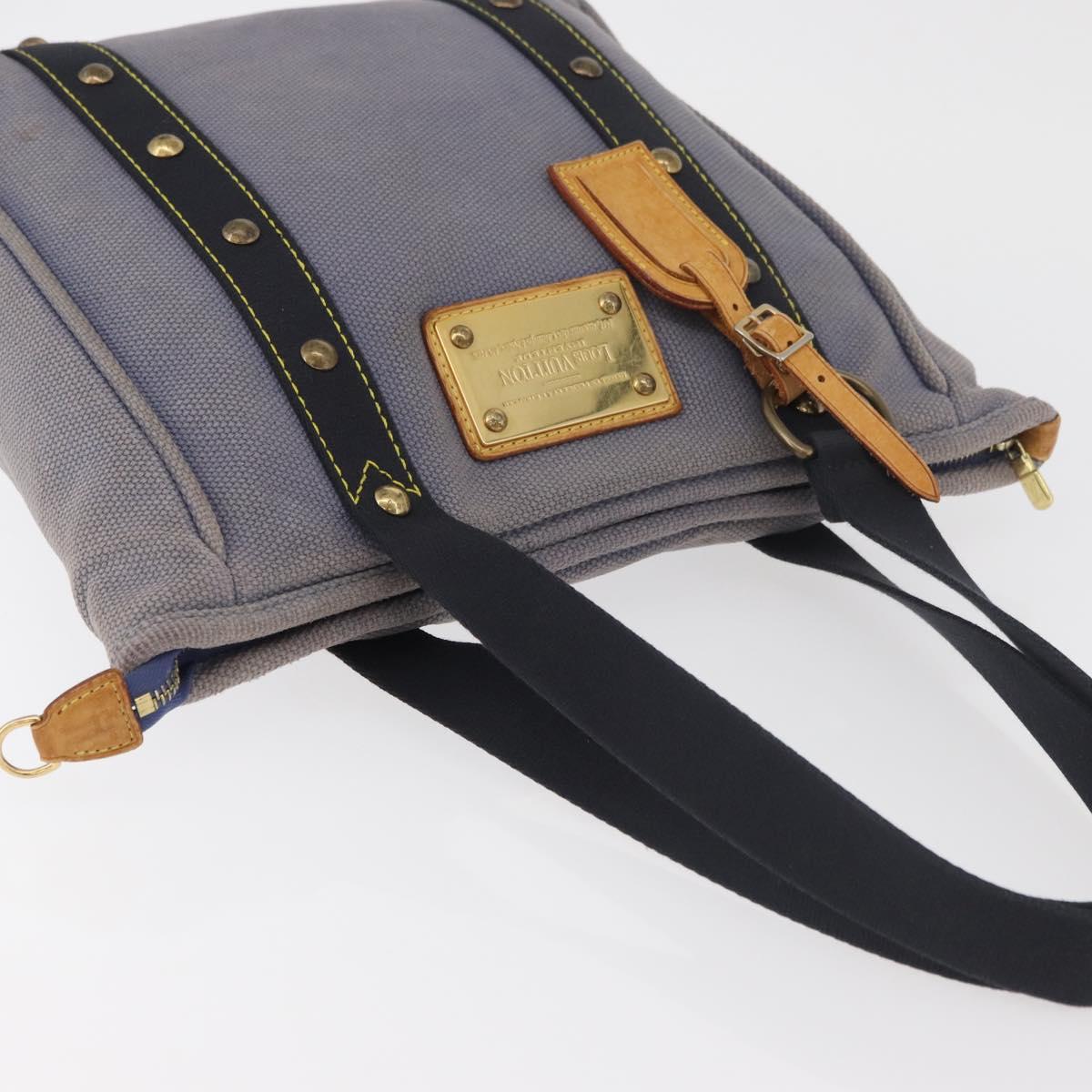 LOUIS VUITTON Antigua Cabas MM Tote Bag Blue M40087 LV Auth 176246