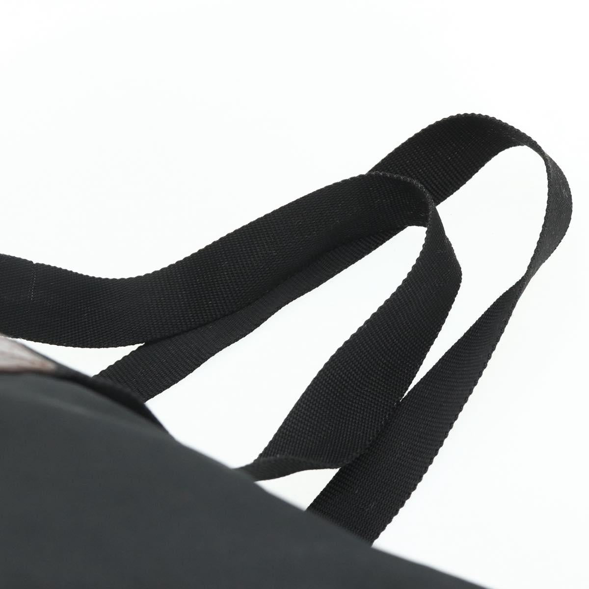 PRADA Boston Bag Nylon Black Gold Auth 176251
