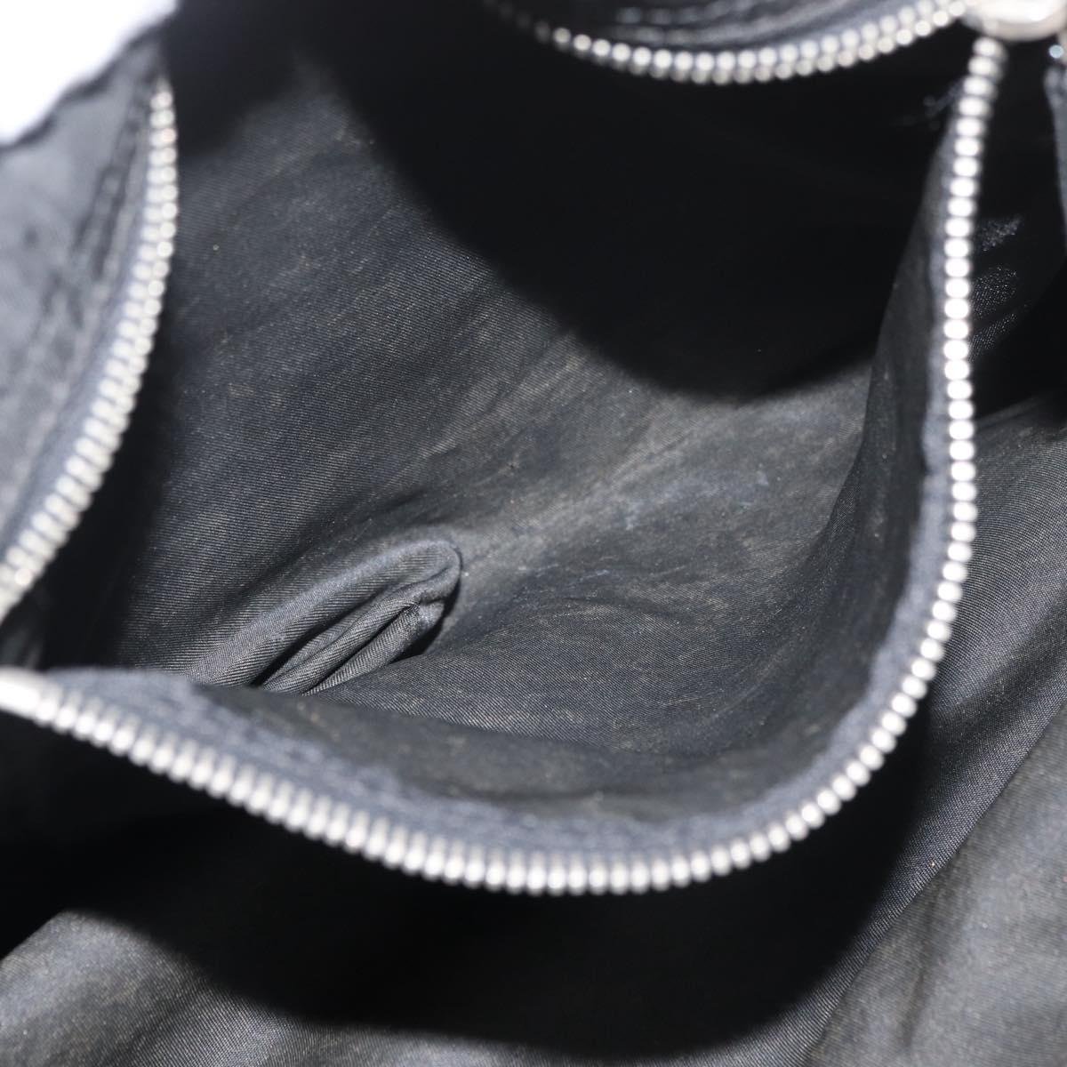 PRADA Robot Tote Bag Nylon Black Silver Auth 176252