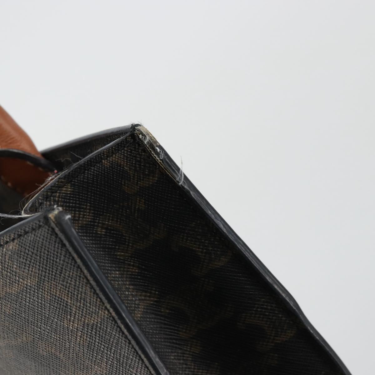 CELINE Triomphe Canvas Vertical Cabas Tote Bag PVC Dark Brown Gold Auth 176256