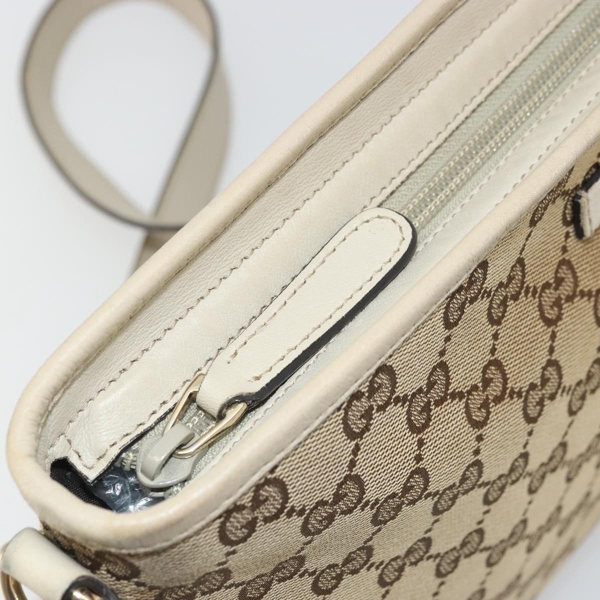 GUCCI GG Canvas Shoulder Bag Beige Gold 388924 Auth 176257