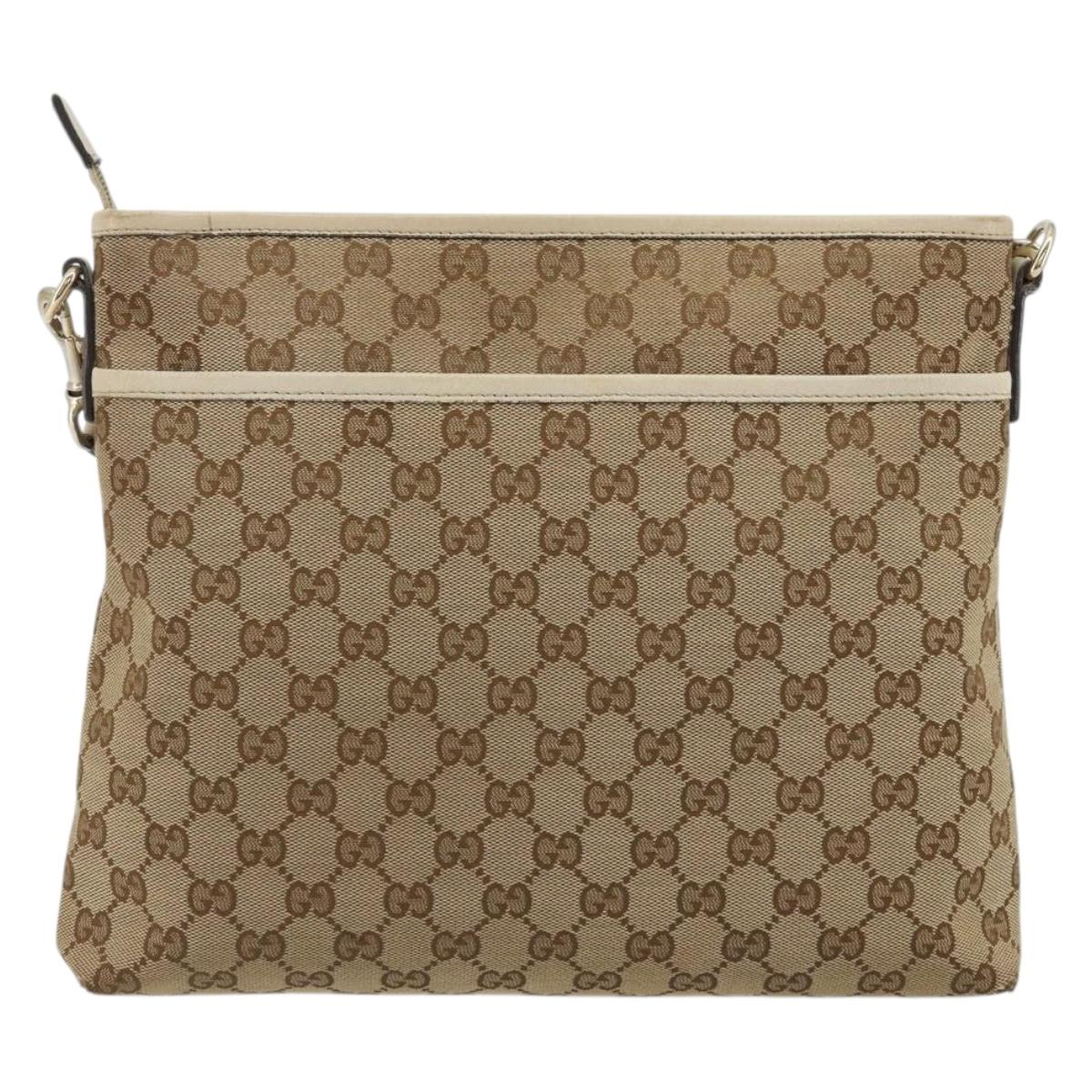 GUCCI GG Canvas Shoulder Bag Beige Gold 388924 Auth 176257
