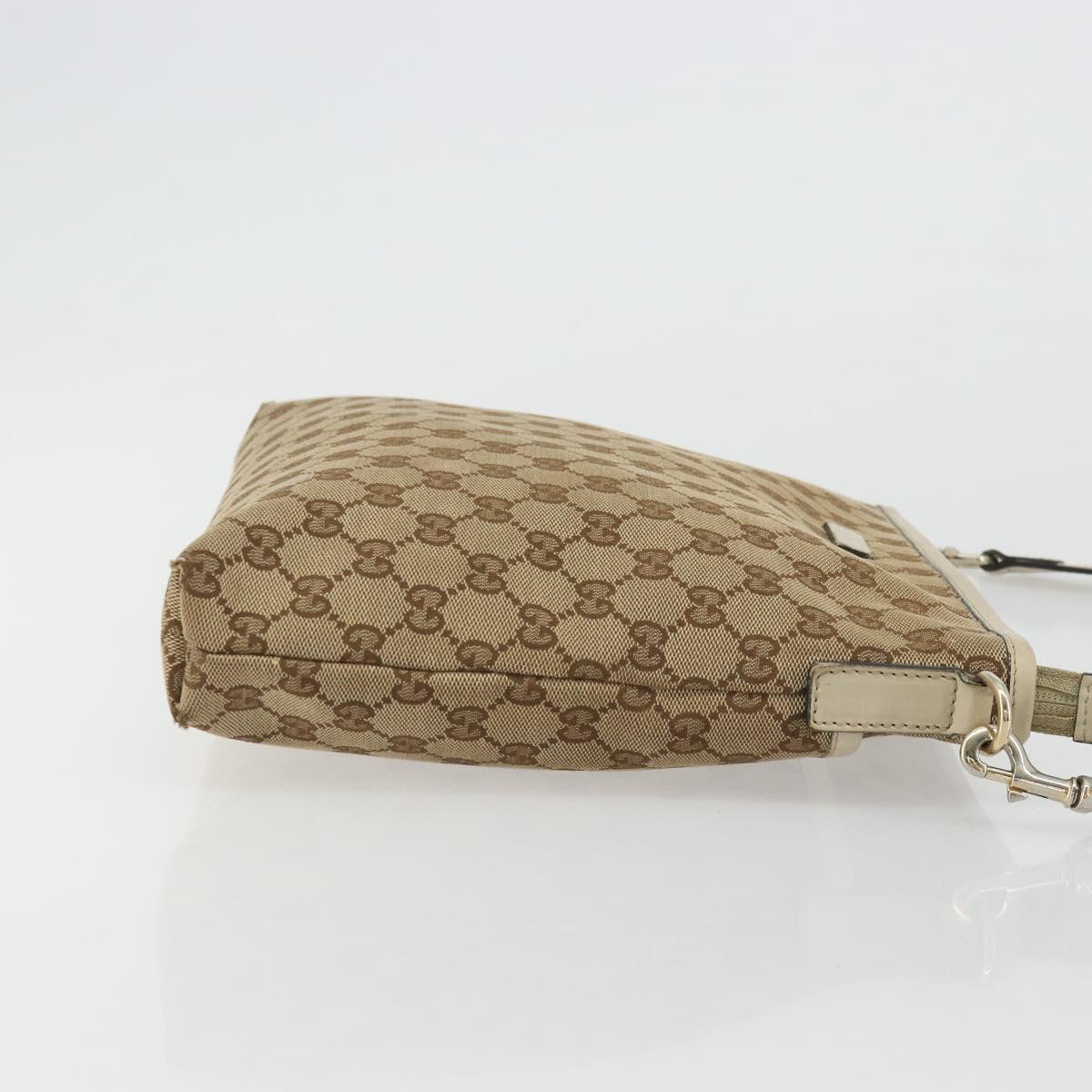 GUCCI GG Canvas Shoulder Bag Beige Gold 388924 Auth 176257