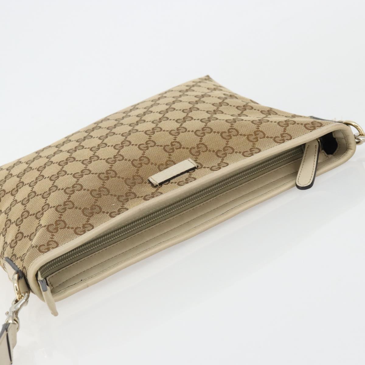 GUCCI GG Canvas Shoulder Bag Beige Gold 388924 Auth 176257