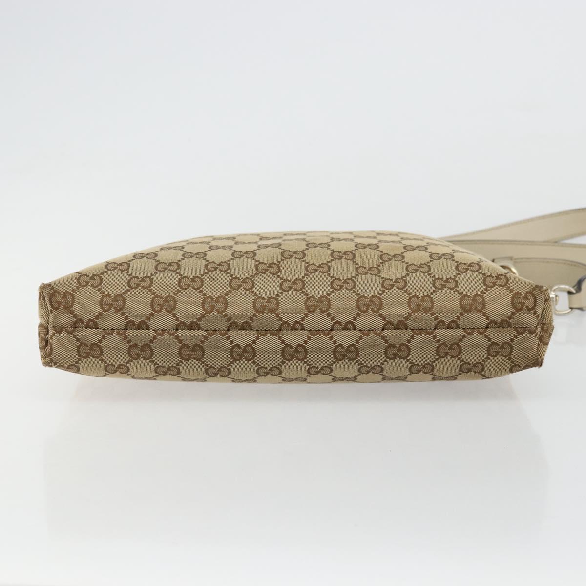 GUCCI GG Canvas Shoulder Bag Beige Gold 388924 Auth 176257