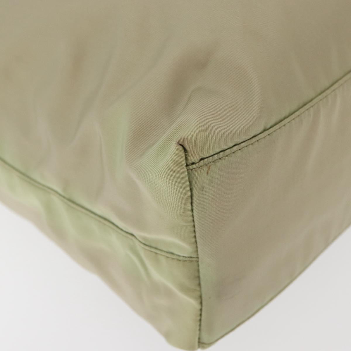 PRADA Hand Bag Nylon Green Silver Auth 176258