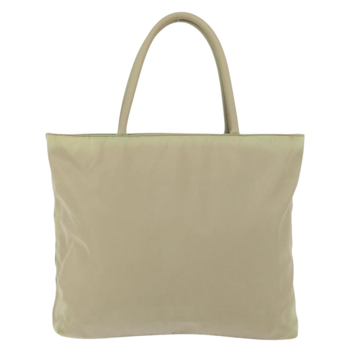 PRADA Hand Bag Nylon Green Silver Auth 176258