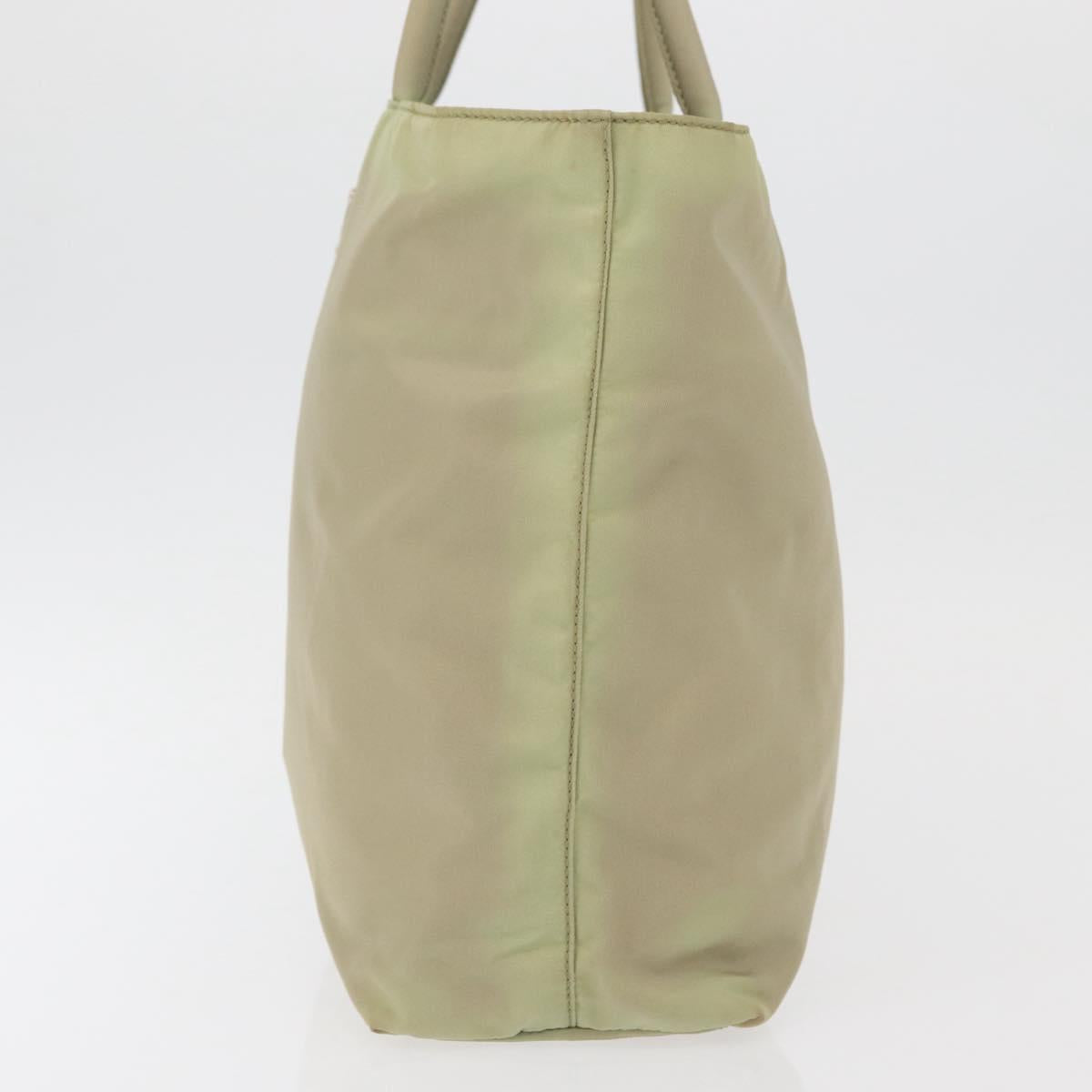 PRADA Hand Bag Nylon Green Silver Auth 176258