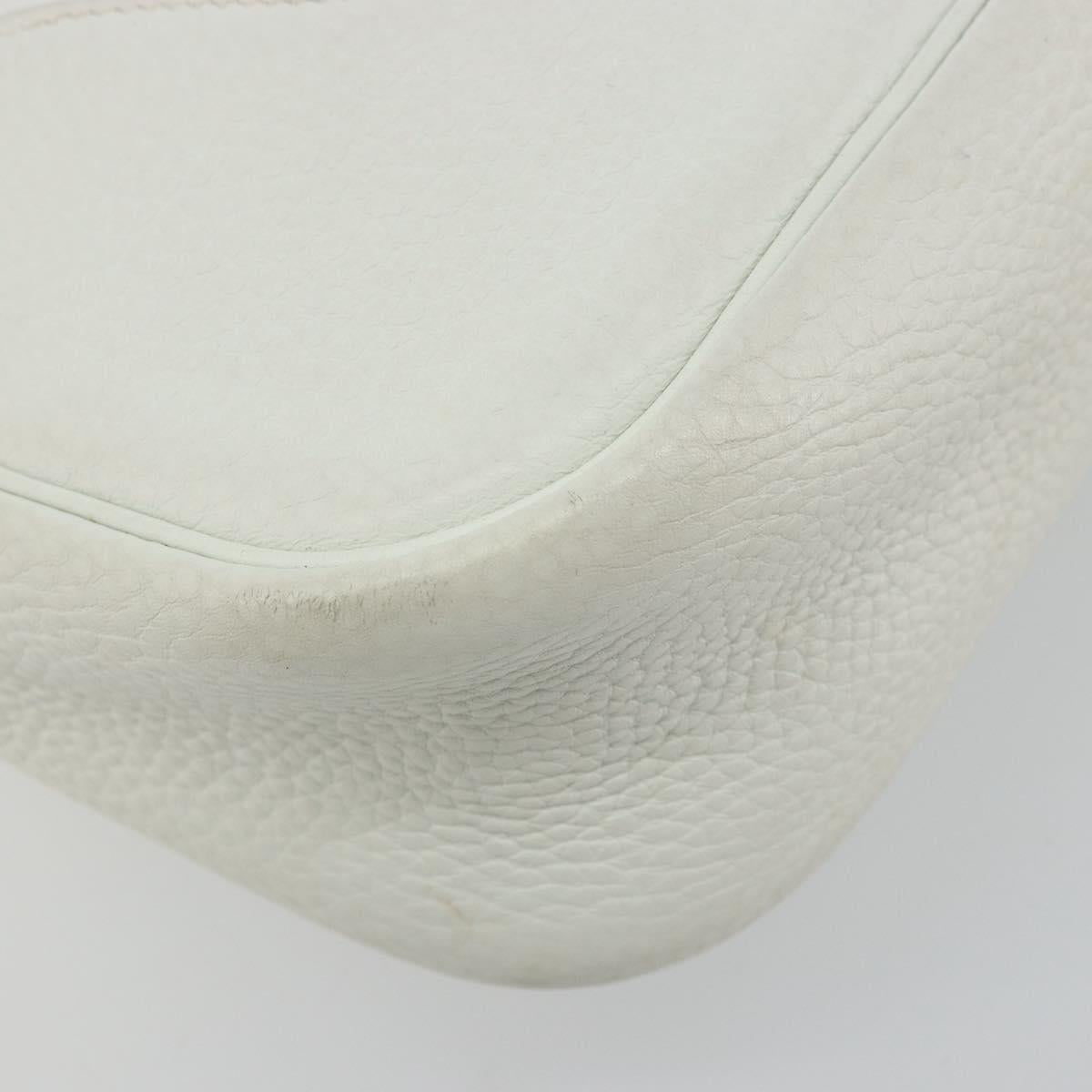 HERMES Trim 35 Shoulder Bag Togo leather White Silver Auth 176262A