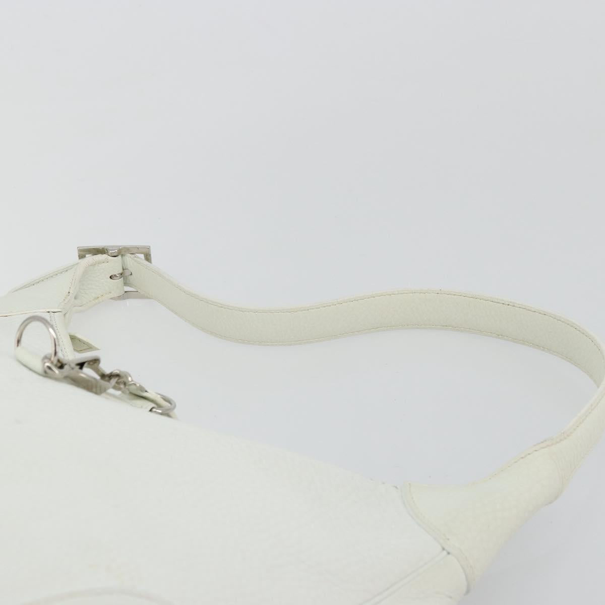 HERMES Trim 35 Shoulder Bag Togo leather White Silver Auth 176262A