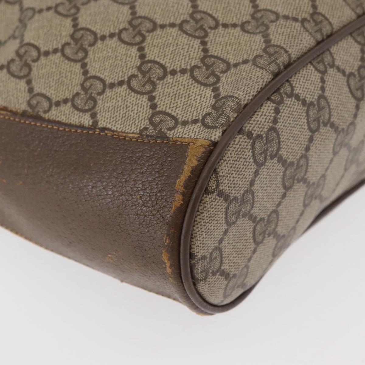 GUCCI GG Supreme Web Sherry Line Bag PVC Beige Gold 72 02 034 Auth 176268