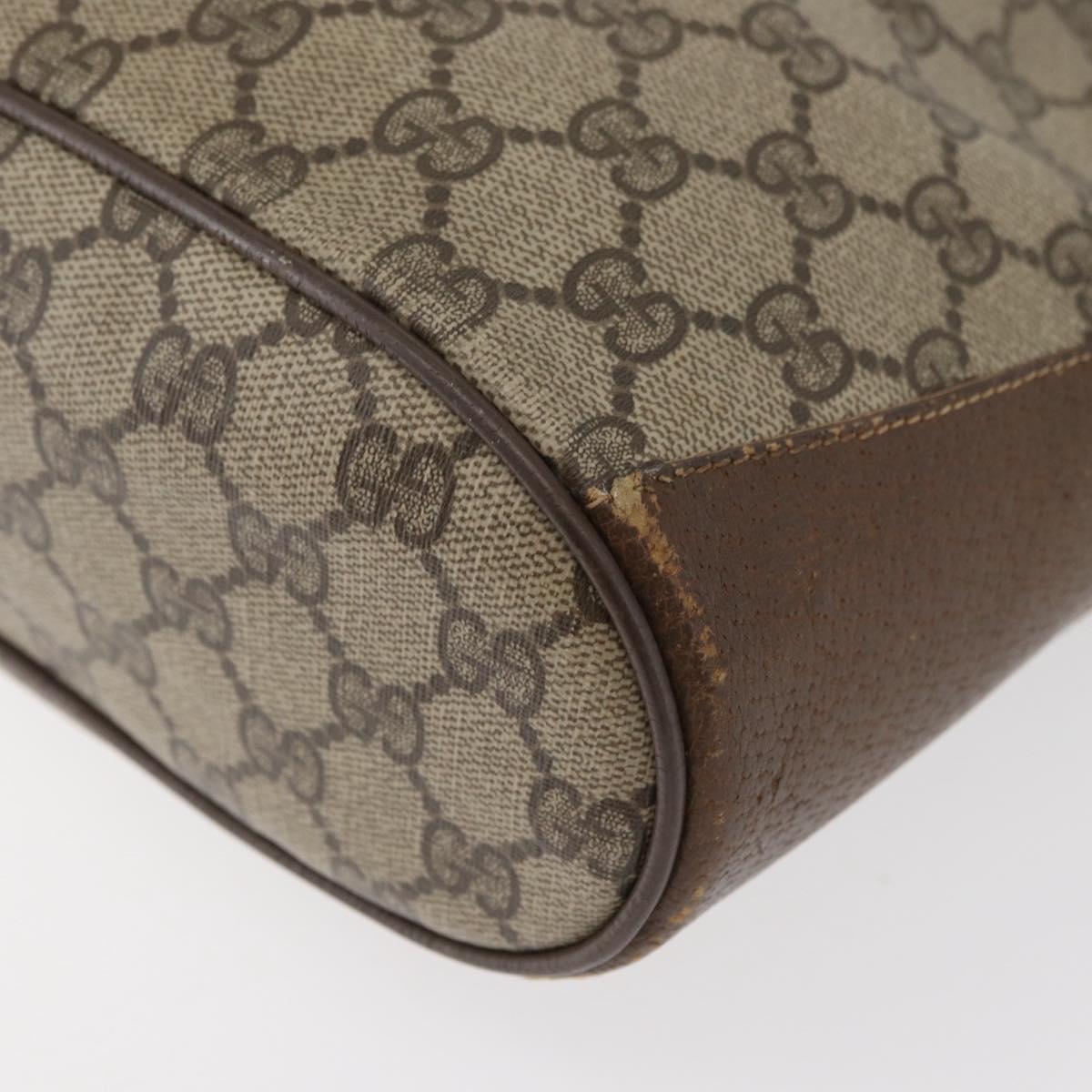 GUCCI GG Supreme Web Sherry Line Bag PVC Beige Gold 72 02 034 Auth 176268