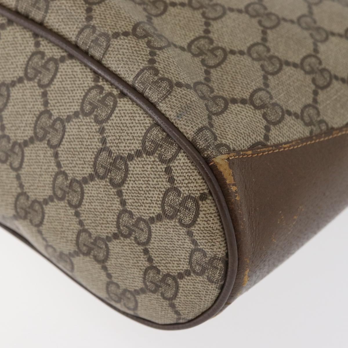 GUCCI GG Supreme Web Sherry Line Bag PVC Beige Gold 72 02 034 Auth 176268