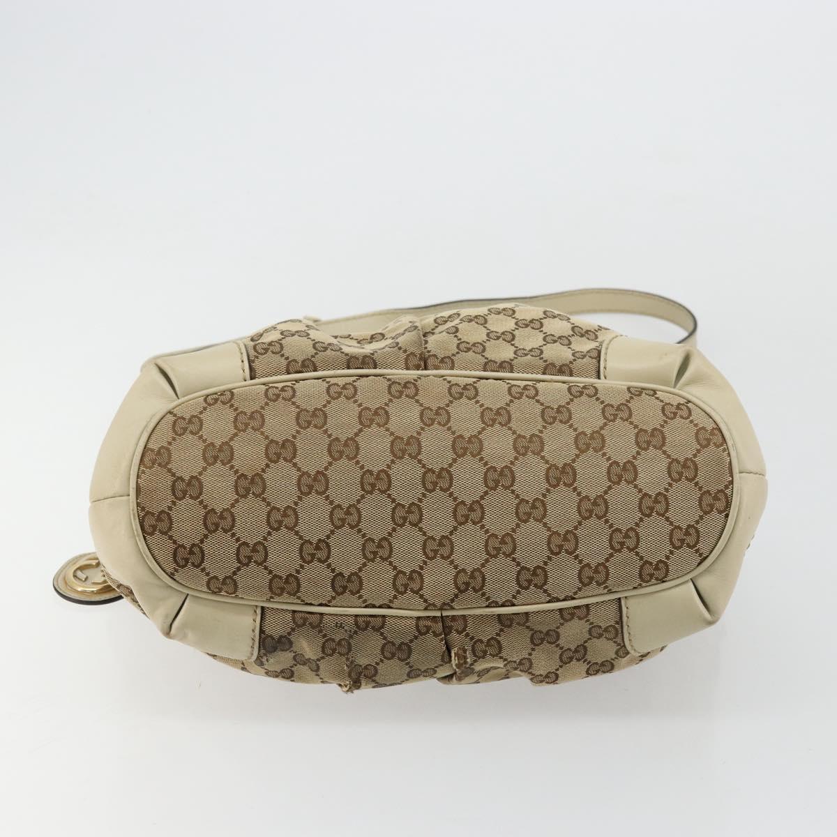 GUCCI GG Canvas Hand Bag 2way Beige Gold 247902 Auth 176270