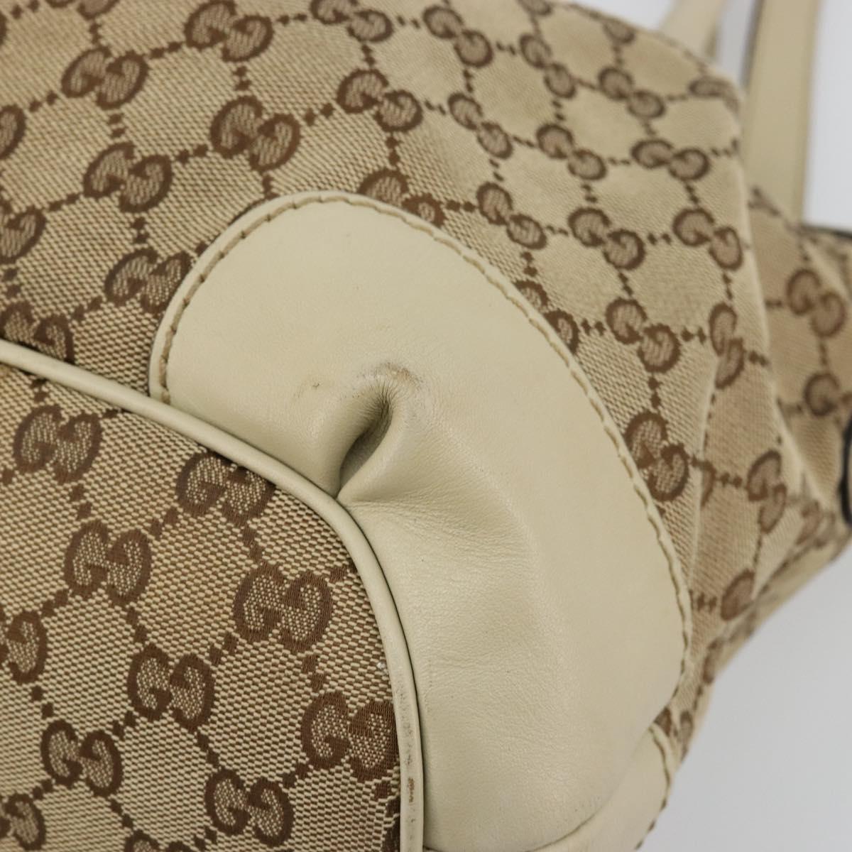 GUCCI GG Canvas Hand Bag 2way Beige Gold 247902 Auth 176270